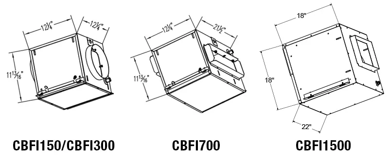 CBFI Fan Dimension Drawings